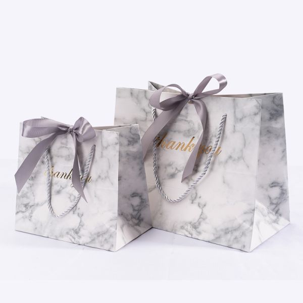 Custom Order Accepted CAIFENG Luxury Marble Paper Bag for Shoes Clothing Packing