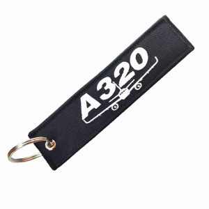 Custom A320 Aircraft Keychain – Double-Stitched Polyester Fabric + Rust-Free