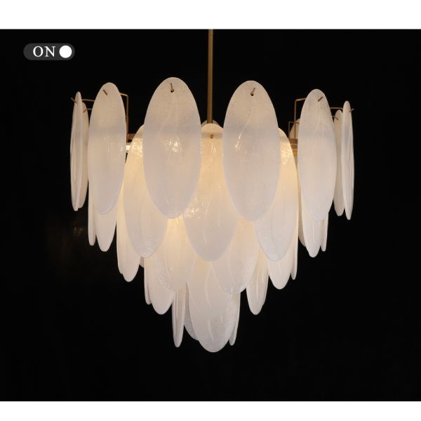 Modern chandeliers for living room glass round art décor leaf chandelier(WH-MI-320)