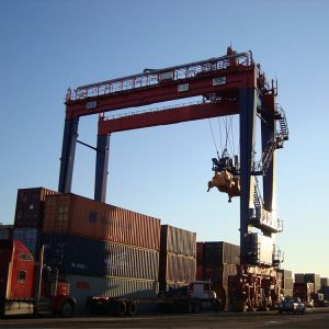 Heavy Load Dock Gantry Harbour Crane 50 Ton RTG Wireless Remote Control