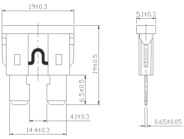 PBT Automotive Blade Fuses , 32VDC Low Profile Mini Car Fuses