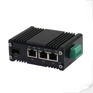 Industrial PoE Switch 3 Port PoE+ 1 SFP Wide Voltage Solar Powered