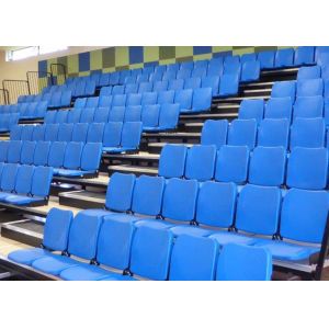 Power Drive Retractable Tiered Seating Telescopic Platform With Blue Folding