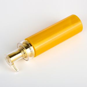 Custom Plastic Pet Body Lotion Bottle Shampoo Shower Gel container With Gold