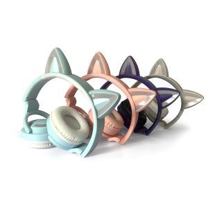 Flash Light Cute Cat Wireless Bluetooth Headphones 5.0 TWS Headset With Mic
