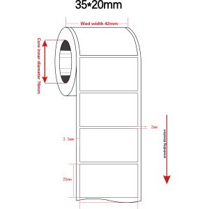 35mmx20mm Low Temperature Labels 1mil Black Matte High Temperature Resistant