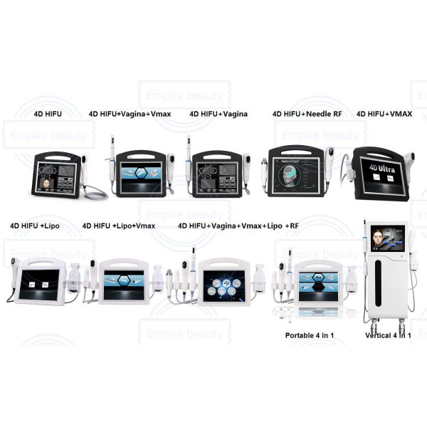 5 In 1 / 4 In 1 Hifu Lipo Slimming Machine 4D Ultra Sonic Hifu Therapy For Face Lift Tighten Skin Fat Loss Machine