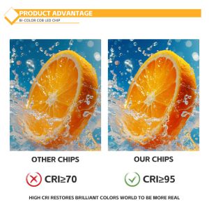 50W+50W Dimmable COB 2700k+6500k Chip 28*28mm 1400mA Ra95 High Power LED Diode