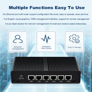 Intel Core I3 / I5 Fanless Desktop Software Router 6 RJ45 LAN DDR3 8GB RAM
