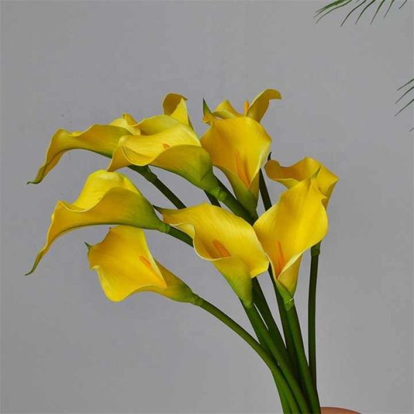 High Quality Real Touch EVA Artificial Flowers White Calla Lily for Table Center Piece Wedding Party Home Decoration