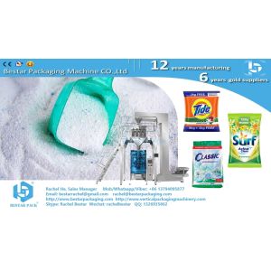 How to pack detergent powder 450g pouch with hanging hole