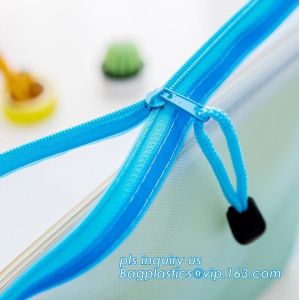 Mesh Waterproof Zipper File Document Bag, canvas A4 file document mesh zipper