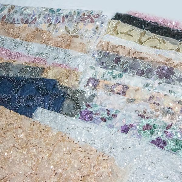 New Style 100% polyester fabric beads sequins monki leopard print Ankara Sequin Fabric Glitter Backdrop Wedding Sequin Fabric
