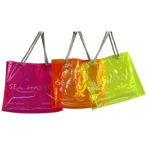 Wholesale PVC Reusable Transparent Fabric Carrier Bags With Customized Logo from china suppliers