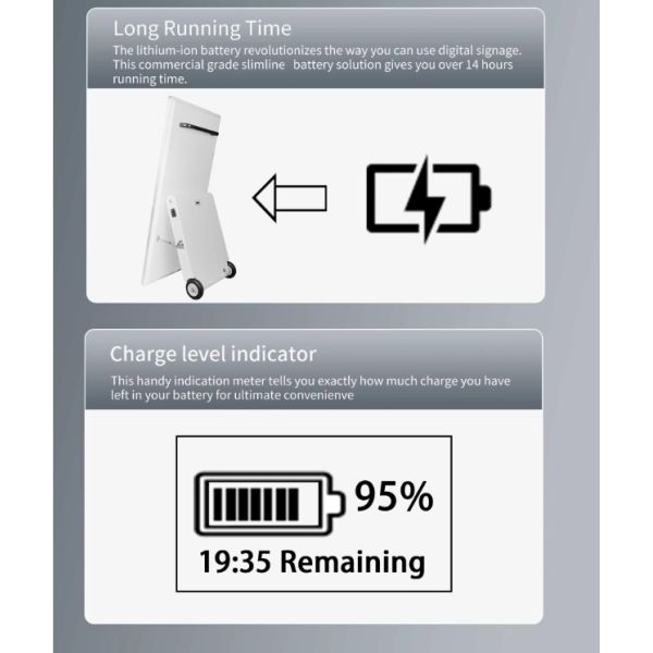 43 Inch Indoor FLoor Standing Billboard Digital Signage Advertising LCD Display Portable Poster Board