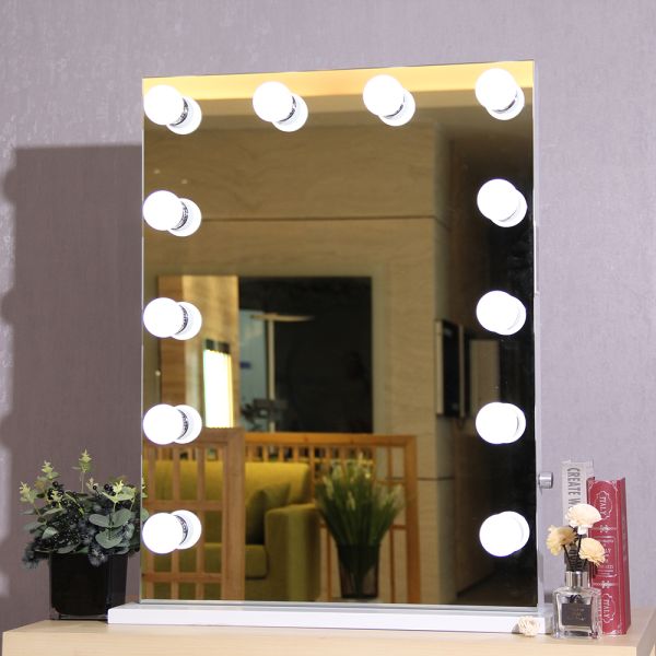 Smart Tabletop Lighted Makeup Mirror High Brightness With Dimmable LED