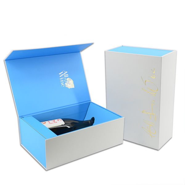 Magnetic Wine Cardboard Gift Box Packaging Recycled Ultralight