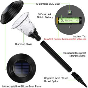 Outdoor Solar LED Garden Lights Multicolor 80lm Brightest Solar Path Lights