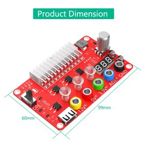 ATX Power Supply Breakout Board and Acrylic Case Kit with ADJ Adjustable Voltage