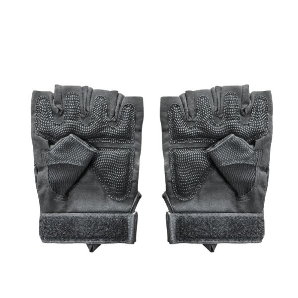 Customized Black Half Finger Gloves for Unisex Training and Safety Protection