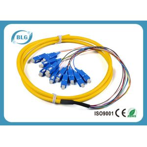 Yellow Multimode Fiber Optic Patch Cables , 12 Cores St To St Fiber Patch Cable