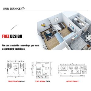 20ft Three-Room Flat Pack Container House 3 Bed