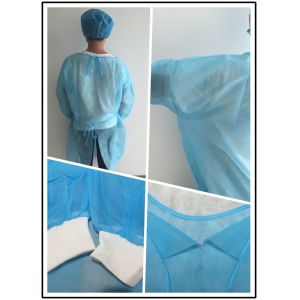 18gsm Disposable Isolation Gown , spunbond blue Polypropylene Isolation Gowns