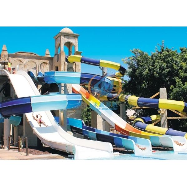 12M Height Water Park Water Slide Smooth Surface For Adults Teenagers