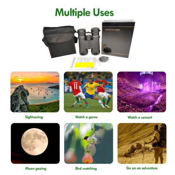 Military Waterproof High Power 10x42 Binocular Roof Long Range For Adults