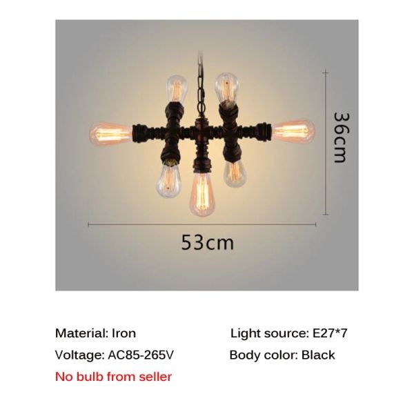 Loft Industrial Style Retro Water Pipe Chandelier Restaurant Aisle Coffee Shop Iron pendant lamp(WH-VP-222)