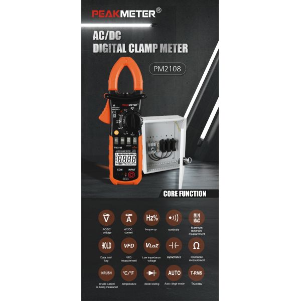 Quality AC/DC Digital CLamp Meter With Ammeter , Voltmeter ,Double Mold，Back Light，LCD，Ohmmeter Measurement for sale
