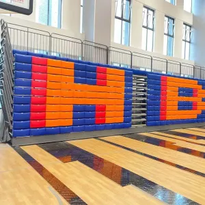 Optional Handrail Foldable Bleacher Seating With Customized Width