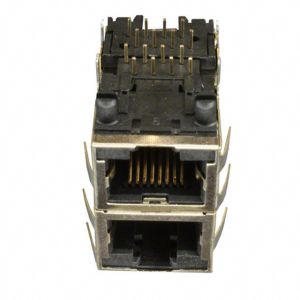 Wholesale RJSAE538002 Stacked 2X1 RJ45 Modular Jack 8P8C LPJE218-0CNL from china suppliers