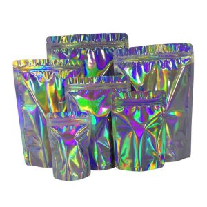 VMPET Holographic Stand Up Pouch Biodegradable Aluminum Foil Pouches