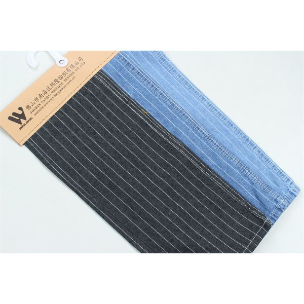 6.5 Onces 100% Cotton Stripe Denim Jeans Fabric For Shirts