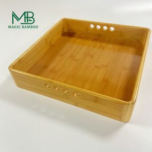 Customized Kitchen Tableware Rectangular Square Bamboo Serving Tray