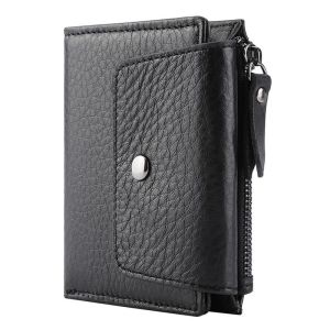 Transparent ID Window and Multiple Card Slots Men's Card Holder for Easy