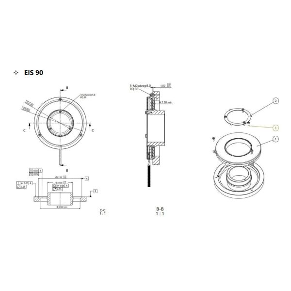 Environmentally Friendly Inductive Rotary Encoder High Precision ASIC Circuit