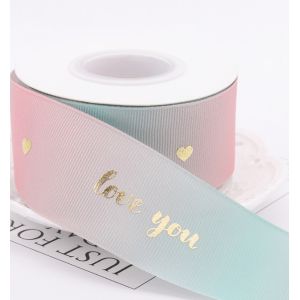 Gilding Laser Bronzing Ribbed Ribbon Printed Webbing Polyester Woven Tapes