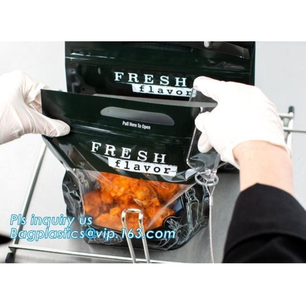 Biodegradable Stand Up Anti-Fog Hot Roast Chicken Zipper Bag Microwave