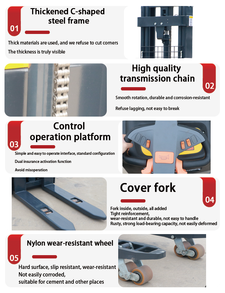 Full Electric Pallet Stacker with 2 Ton Load Capacity and 3 Meter Lifting Height for Efficient Pallet Handling