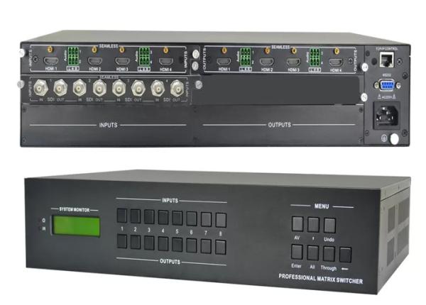 Quality DVI Video Matrix Switcher with 4 Inputs and 4 Outputs Controlled by Front Panel for sale