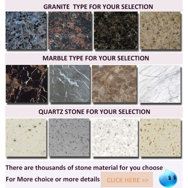 Hotel Project Marble Stone Countertops , Solid Surface Thick Kitchen Marble Worktops