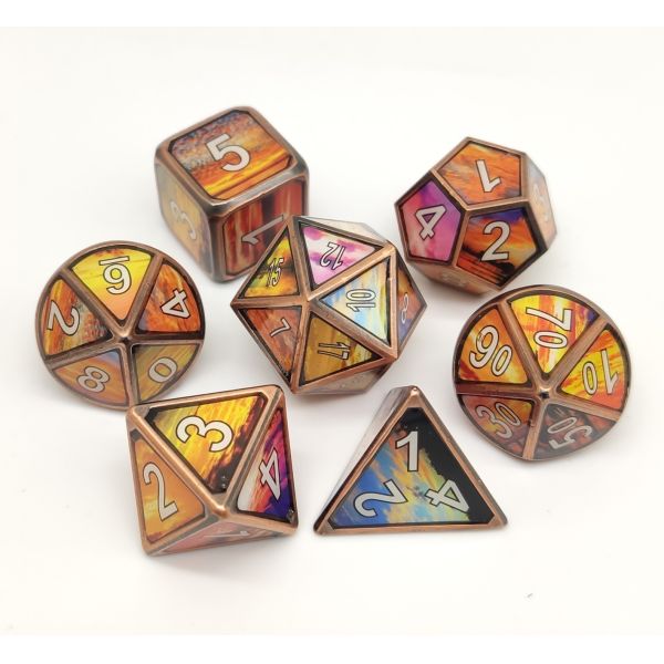 Quality Hand Polished Metal RPG Dice Lightweight Neat Sharp Edges Polyhedron for sale
