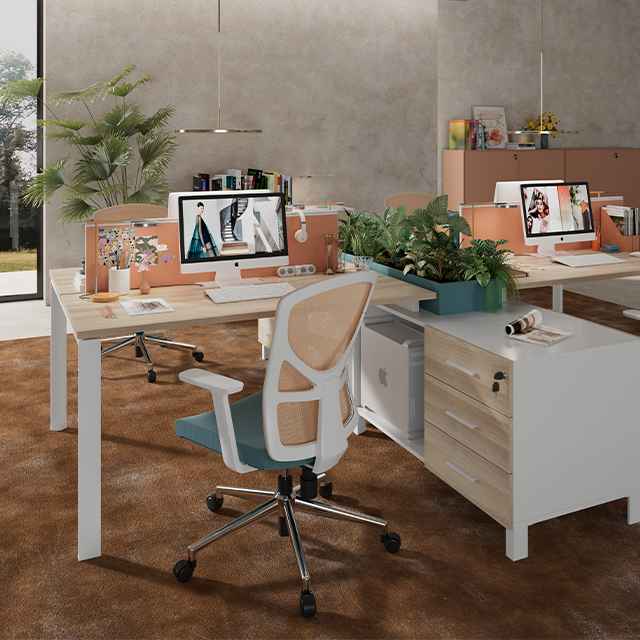 Staff office desk and chair set, employee workstation table and booth, financial