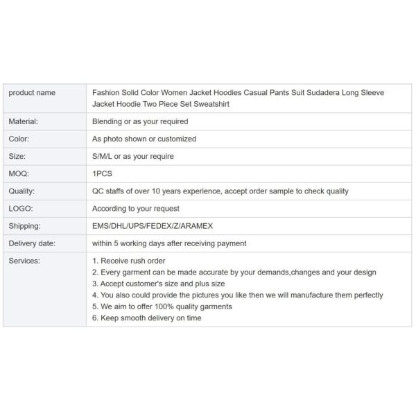 Fall Winter Women Plain Tracksuits Casual Two Piece Crop Top Hoodies and Pants Set Fleece Custom Blank Tracksuit for Women