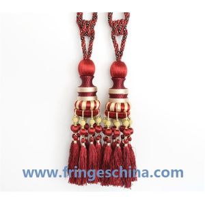Fashion custom long tassel fringe trimming for curtain attractive tieback