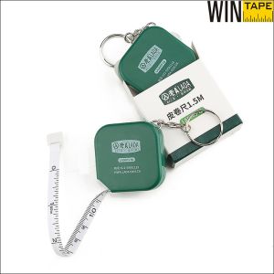 Fiberglass Keyring Tape Measure , Customized Measuring Tape With Button Control