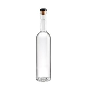 Brandy 375ml Vodka Bottle with Cork Luxury Flat Design Super Flint Glass