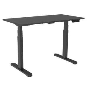 Office Dual Motor Electric Sit Stand Desk with Wood Grain Top and Adjustable